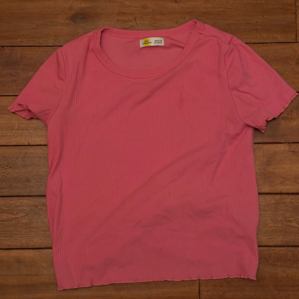 Epic Threads Girls Solid Ribbed T-Shirt Size M 10/12‎